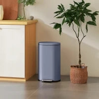 Pattumiera cucina 30L a pedale, secchio interno rimovibile, coperchio a chiusura morbida, 36,5x31x61cm, grigio