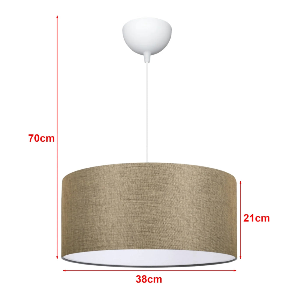 Lampadario a sospensione E27 70 x 38 cm beige 03_0007596