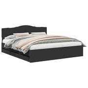 Letto matrimoniale | Letto per adulti | Struttura del letto Nero 180 x 200 cm Legno Ingegnerizzato