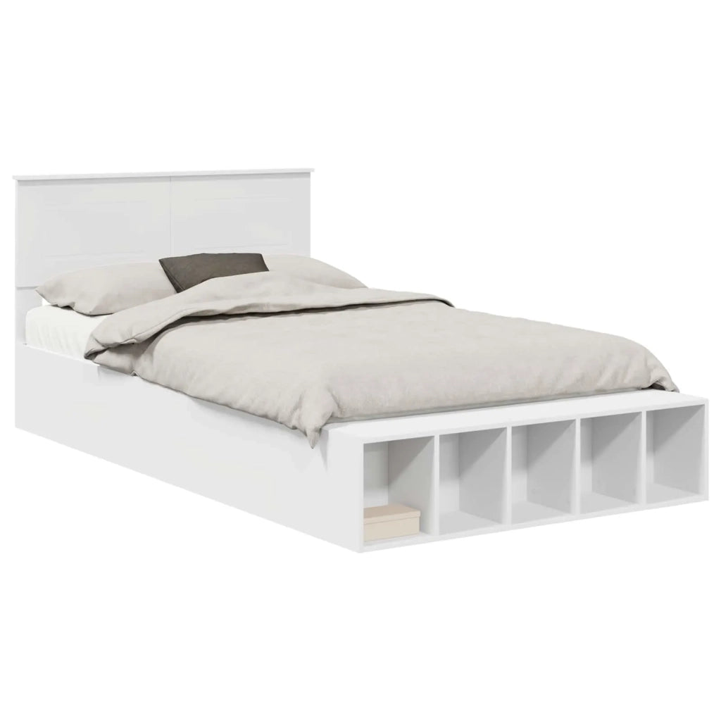 Struttura del letto Bianco 135 x 190 cm Legno multistrato