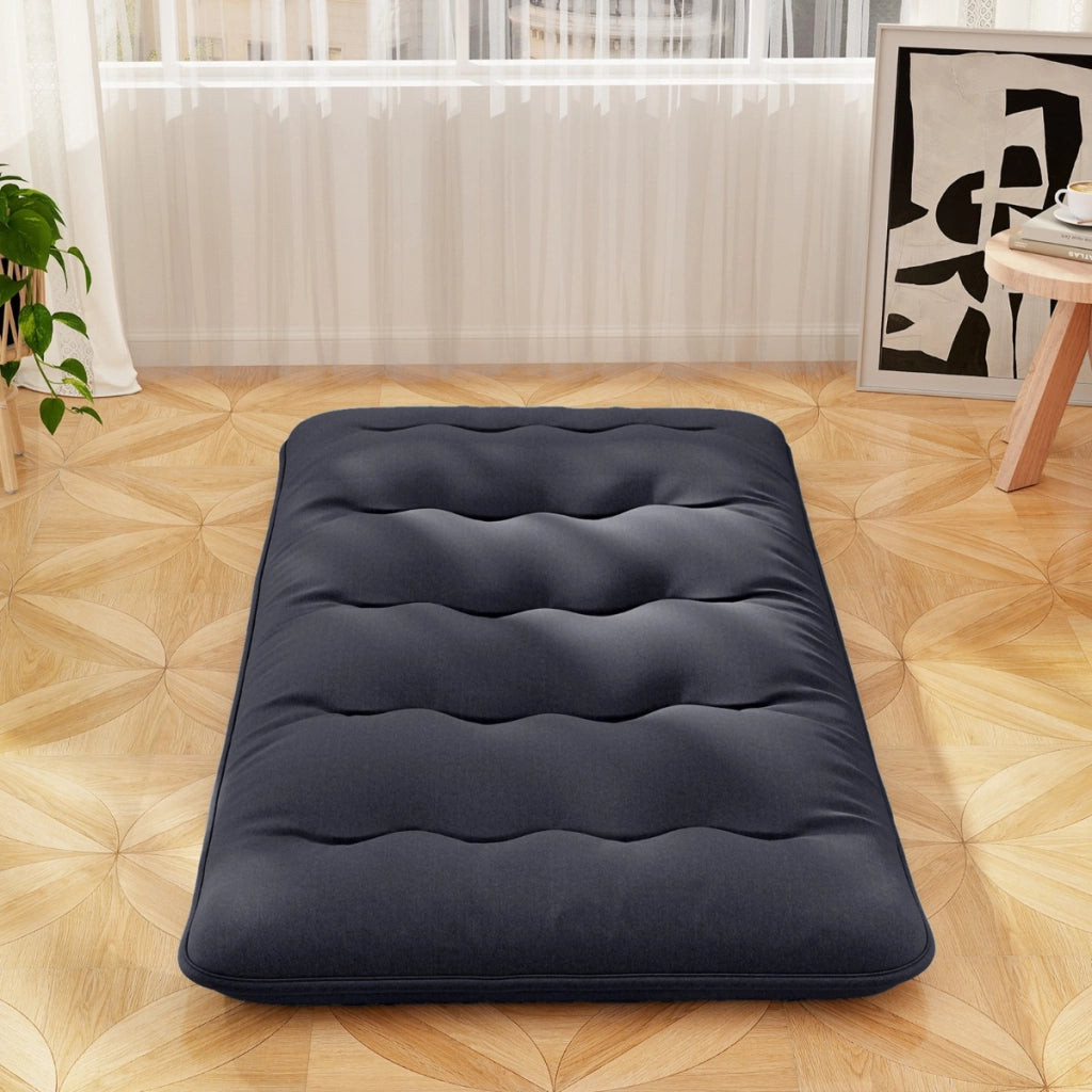 Materasso futon portatile con copertura lavabile sacca da trasporto-Tappeto arrotolabile per pavimento 90cm Nero