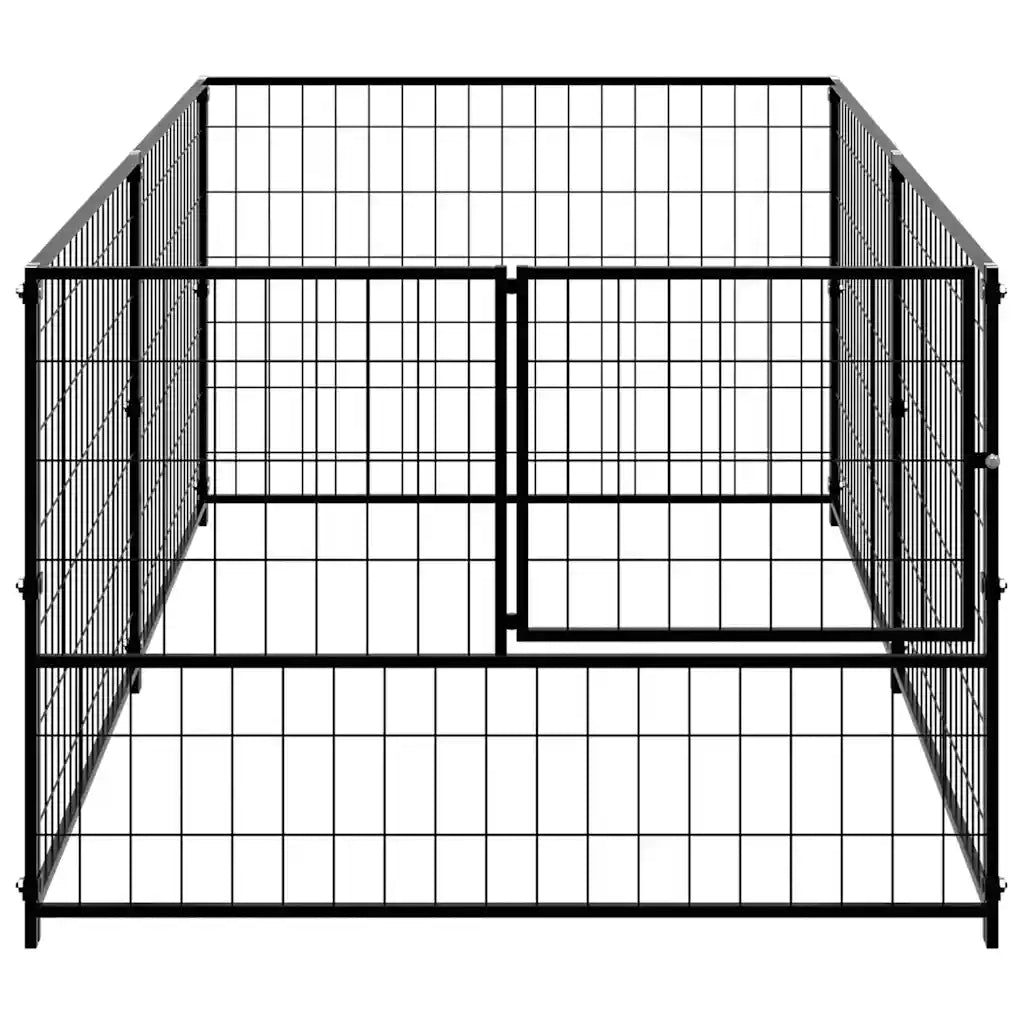Gabbia per Cani Nera 200x100x70 cm in Acciaio