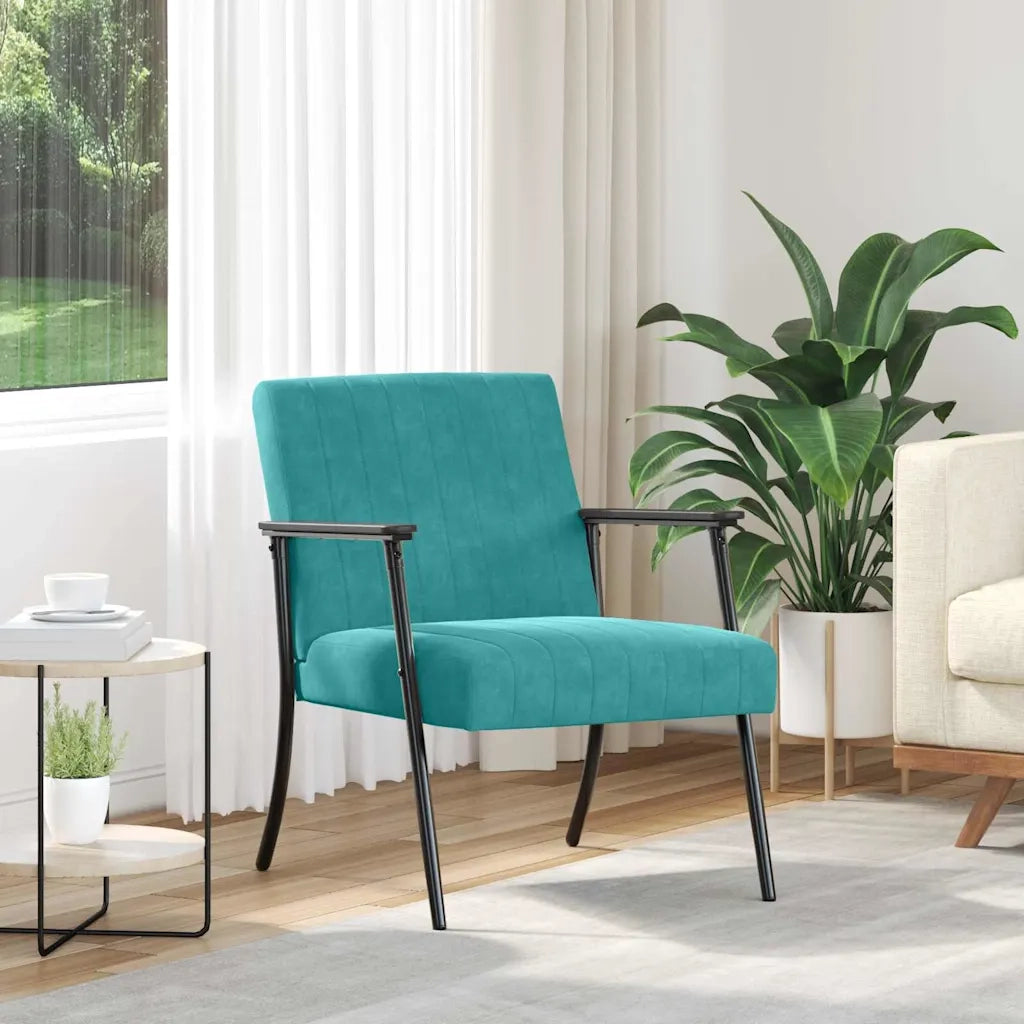 poltrona Turchese 59 x 75 x 78 cm Velluto