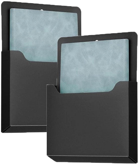 Oggetti da scrivere in metallo, Ospiti per documenti, Ospiti per fogli, Ospiti per documenti, Spazio di archiviazione per articoli da ufficio, Fogli A4, Cassetti per lettere (nero, 2 pezzi)