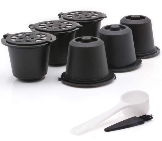 Capsule di caffè 6 pezzi - Filtro di caffè riciclabile - Compatibile con Nespresso - Acciaio inossidabile - BPA-free - Sostenibile e sicuro
