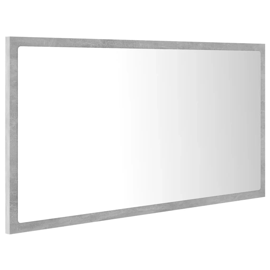 Specchio da bagno a LED 80 x 8,5 x 37 cm acrilico grigio 02_0006992