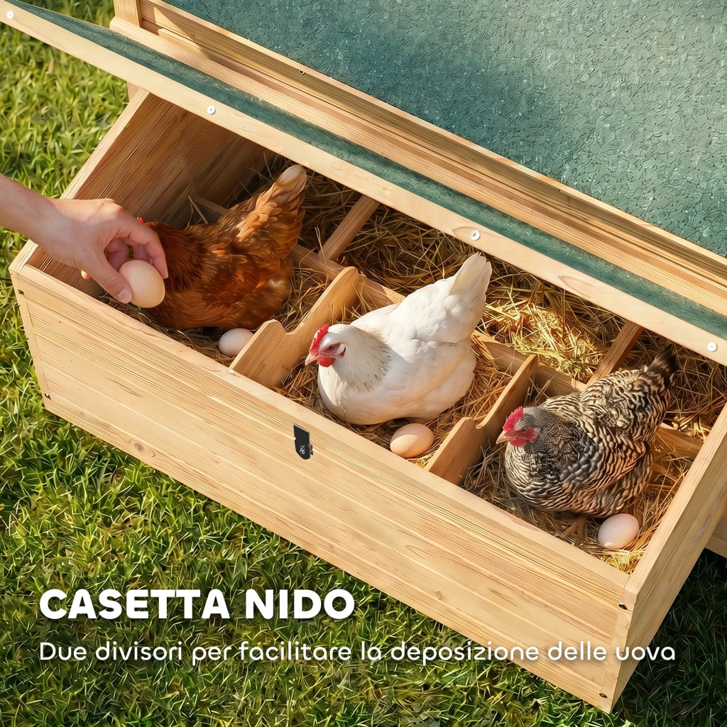 Pollaio Casetta Galline 150x100x96,5 cm con Tetto Impermeabile in Legno Giallo