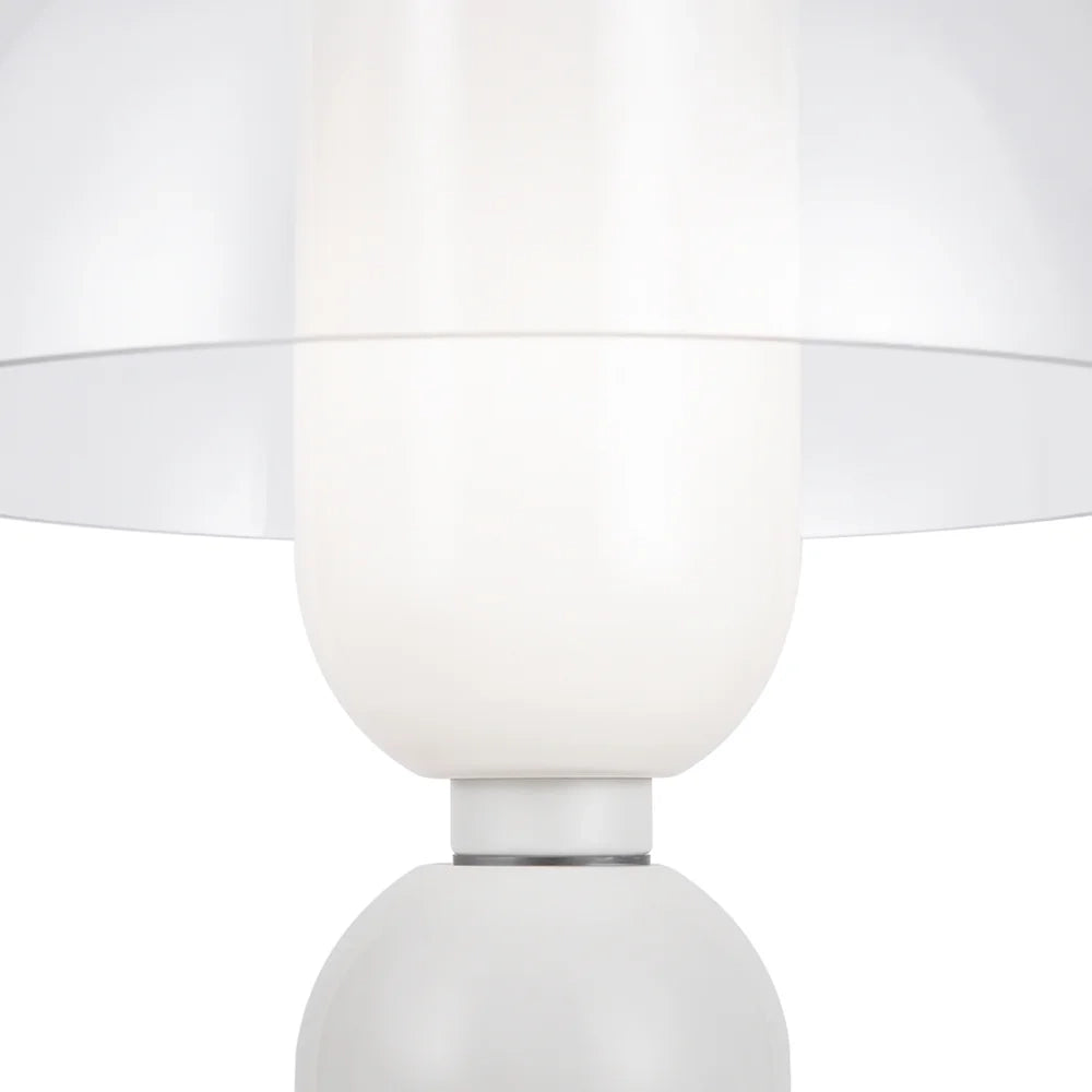 Maytoni Lampada da tavolo moderna Memory 1 luce E14 bianco metallo vetro