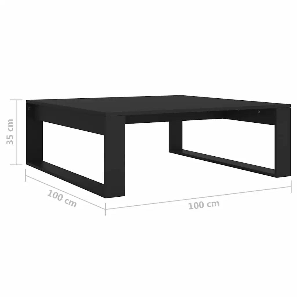 Tavolino da salotto | Tavolino da caff¨¨ | Tavolino da Soggiorno Nero 100x100x35 cm Truciolato