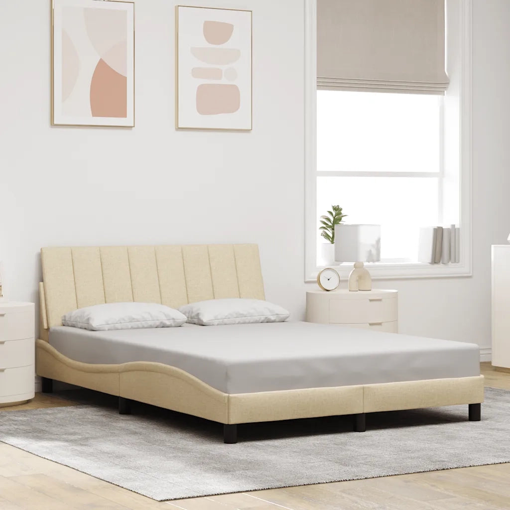 Giroletto senza Materasso-Struttura Letto Hanko Crema 140x200 cm in Tessuto 541564