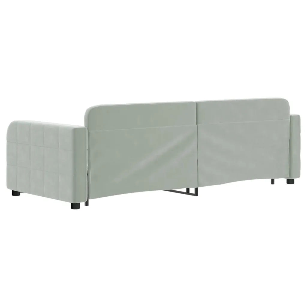 Divano Letto Estraibile Cassetti-Sofa Letto-Daybed Grigio Chiaro 80x200cm Velluto 295929