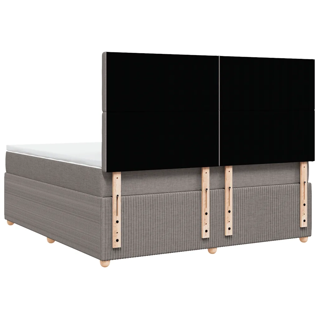 vidaXL Giroletto a Molle con Materasso Tortora 180x200 cm in Tessuto