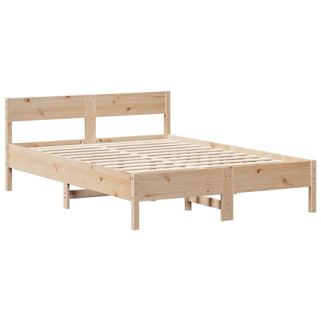 Letto Libreria senza Materasso 135x190 cm in Legno di Pino