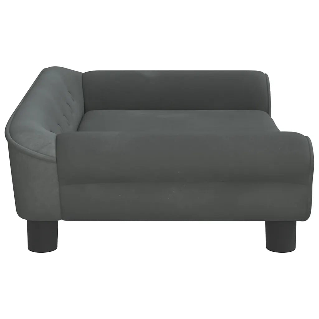 Lettino per Cani Grigio Scuro 70x48x22 cm in Velluto 172014
