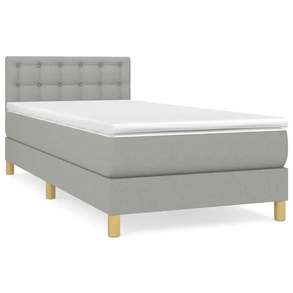 Giroletto a Molle con Materasso Grigio Chiaro 90x200 cm Tessuto 3140905