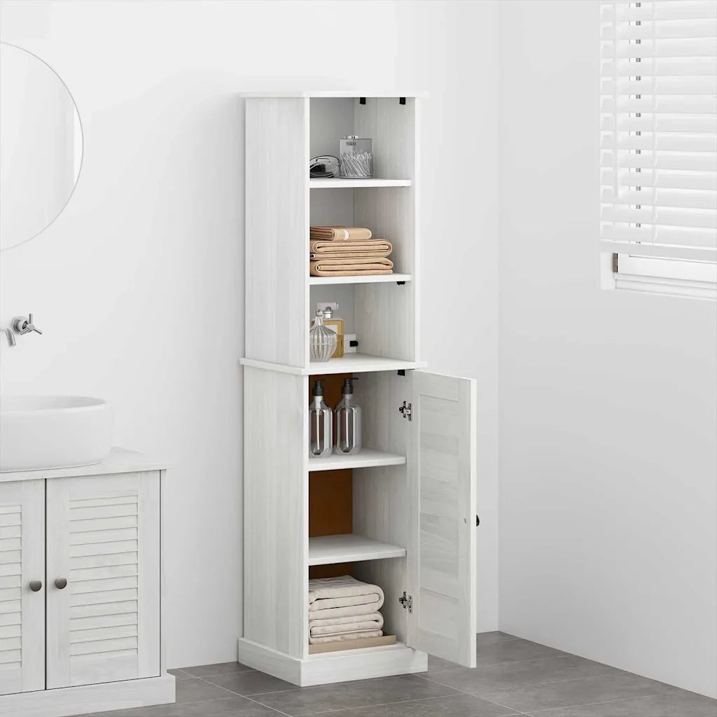 Set di mobili per il Bagno | Armadio da bagno VIGO 2 pz Bianco e Bianco Antico
