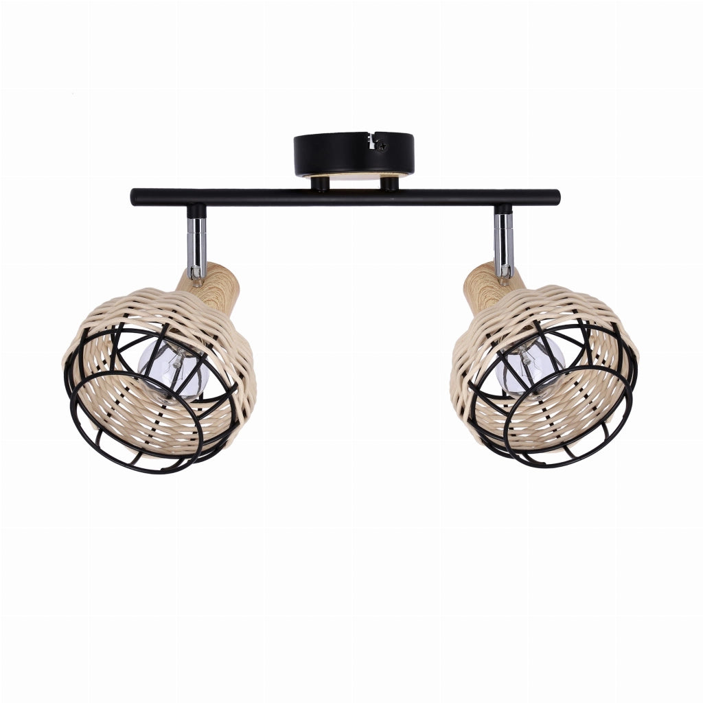Plafoniera Candellux Tajga rattan nero 2xE14 44cm
