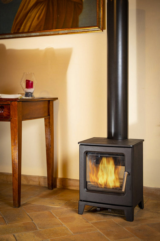 Stufa a Legna in Ghisa 4,3 kW 37,3x36,87x46,4 cm Olga Nera