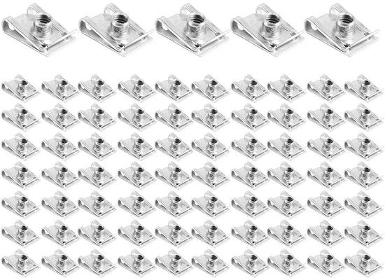 Kit di viti M6 per carrello di motori - 75 pezzi - U-moer con clip - Accessori per motocicli