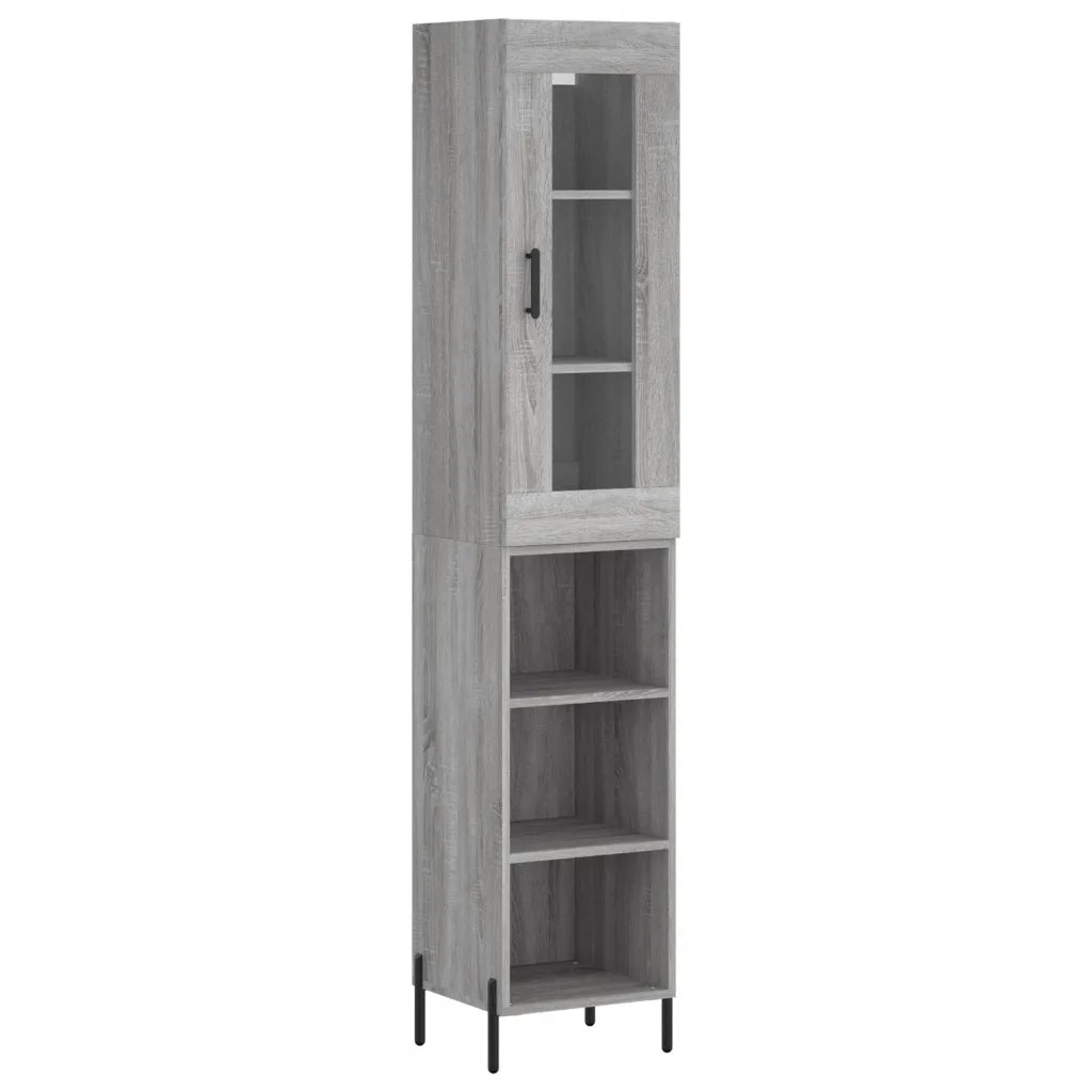 Credenza-Buffet-Armadio da cucina Grigio Sonoma 34,5x34x180 cm in Legno Multistrato 161323