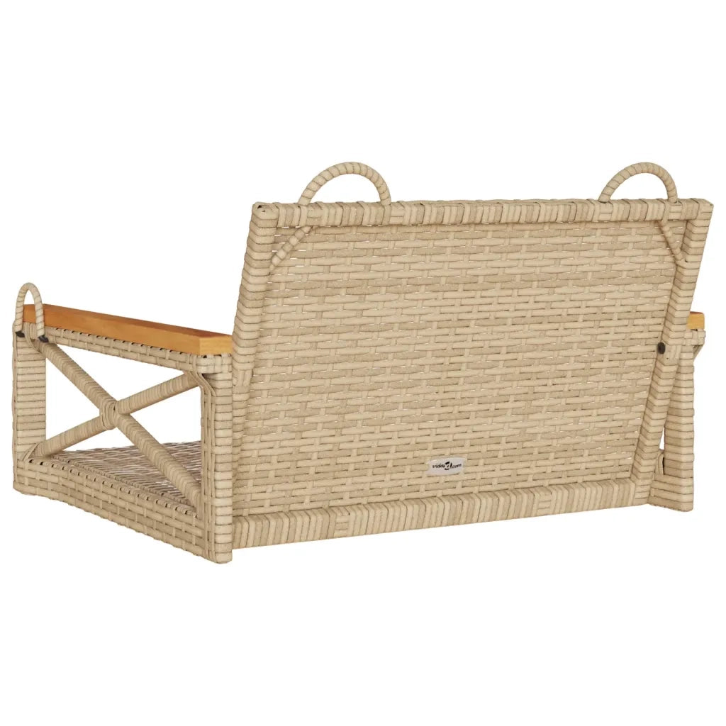 Panca da Giardino | Panchina a Dondolo Beige 63x62x40 cm in Polyrattan