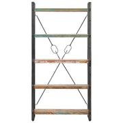 Libreria a 5 Ripiani-Scaffale per Libri-Mobile di Stoccaggio 90x30x180 cm in Legno Massello di Recupero