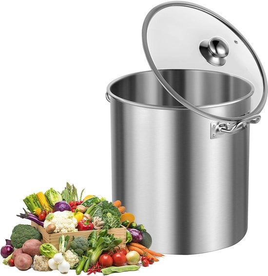 Padella in Acciaio Inox, 24 Quarti, Solida e Resistente per la Cottura, 24 Qt/22,7 L Grande Contenuto