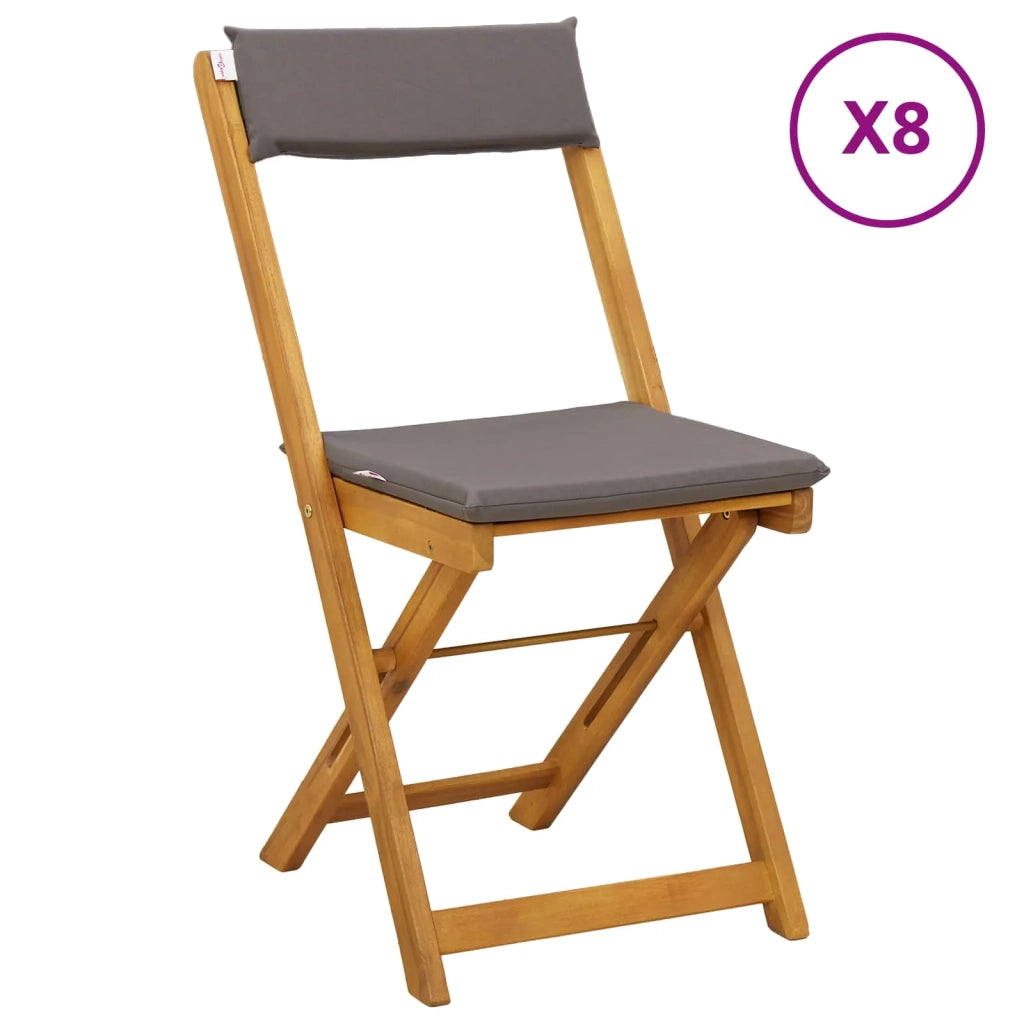 Sedie Bistro da Giardino 8 pcs Grigio Scuro 40 x 53 x 80 cm