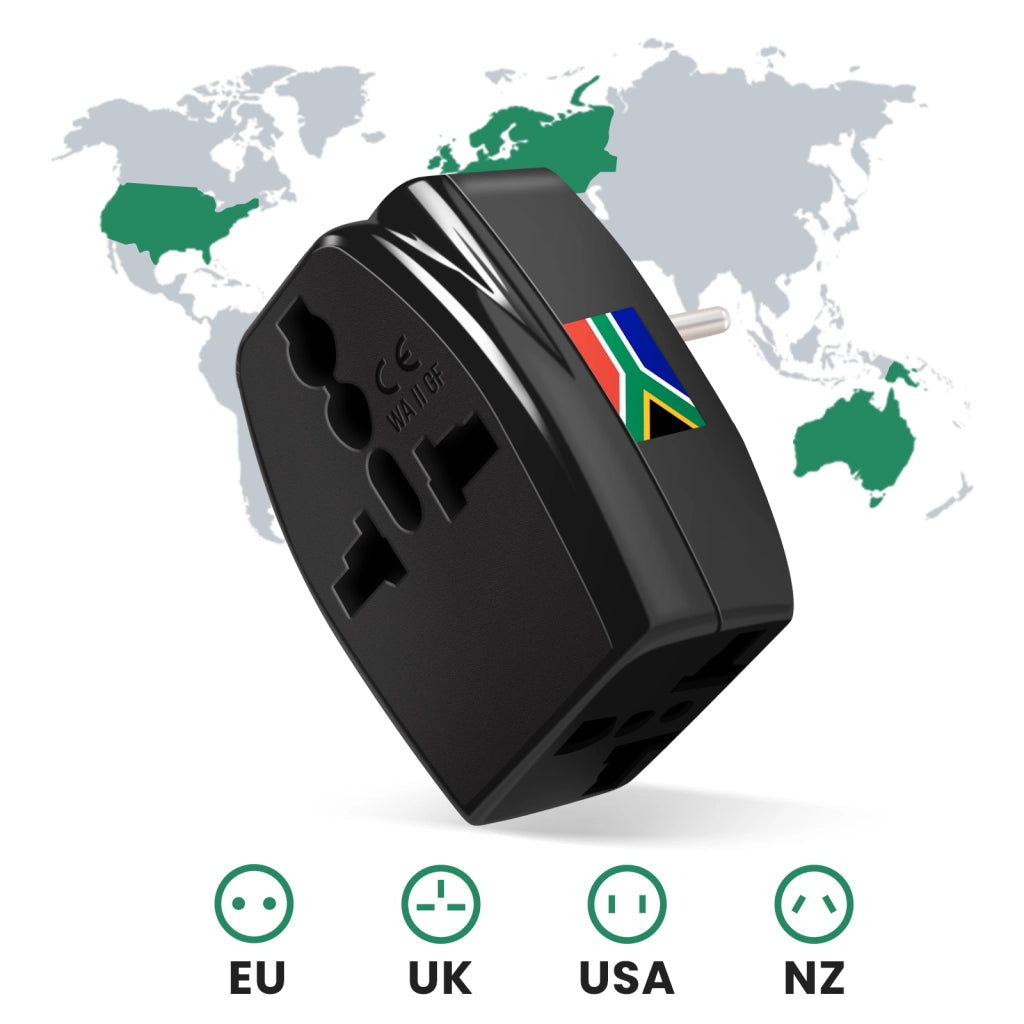 Adattatore Viaggio Tipo D Sudafrica 3 uscite Nero Akashi