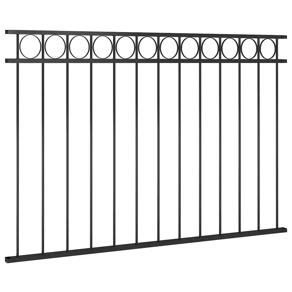 Pannello di Recinzione in Acciaio 1,7x1 m Nero cod mxl 16710