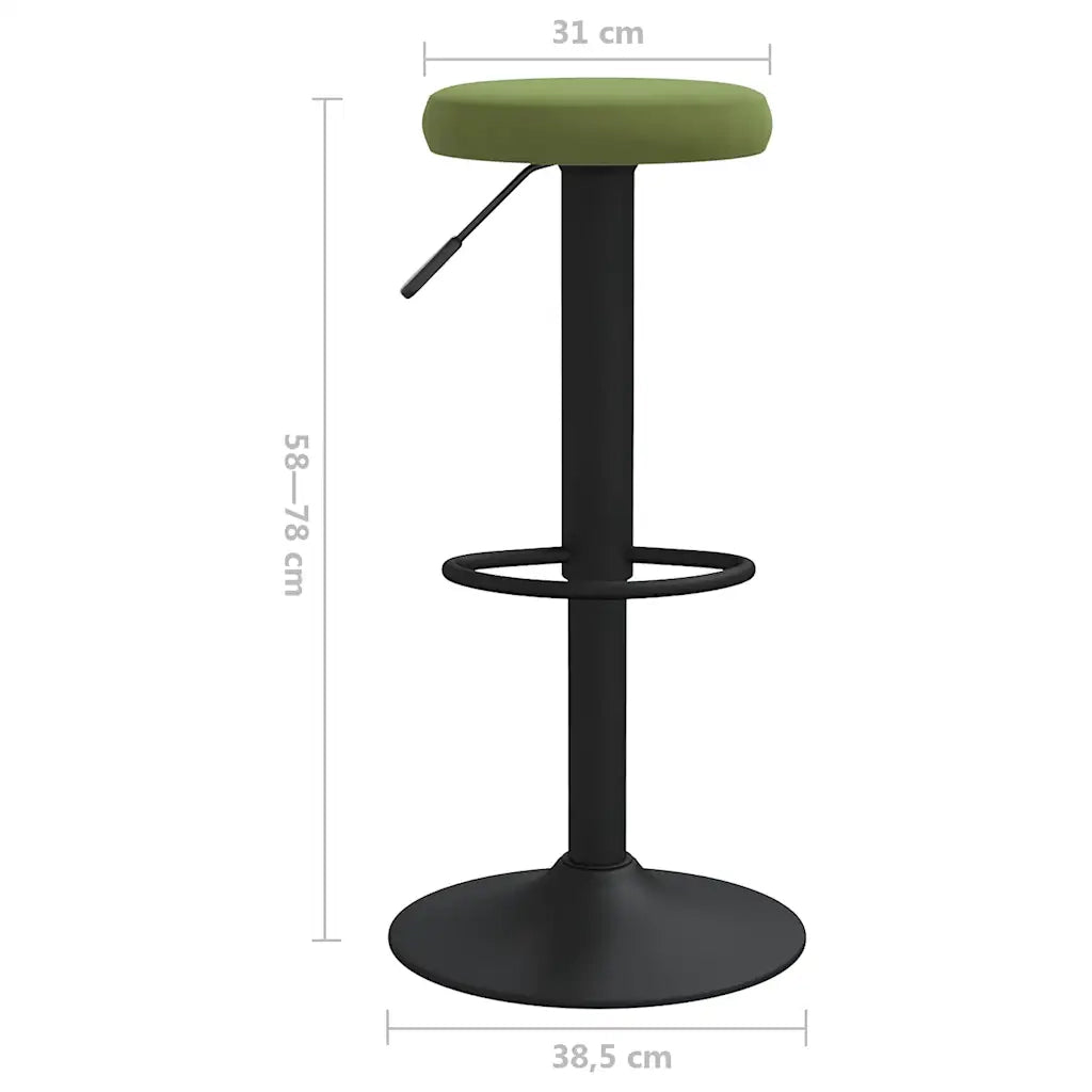 vidaXL Sgabelli da Bar 2 pz Verde Chiaro in Velluto
