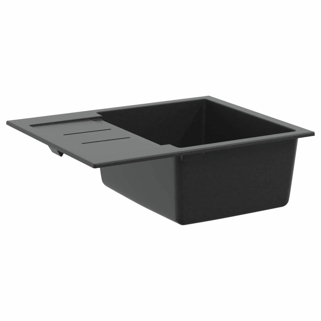 Lavello Nero 620 x 500 mm 80% Quarzo e 20% Resina
