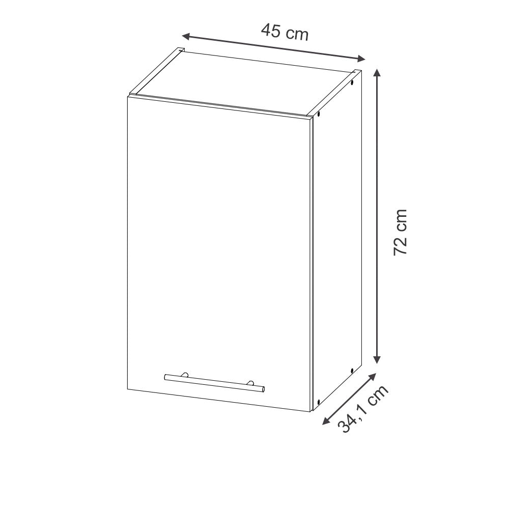 Pensile da cucina Fame-Line GrigioBeige/Rovere dorato 45 cm Vicco