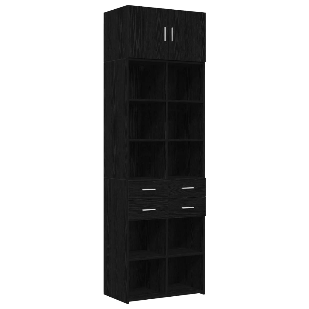 Armadio per la conservazione con ripiani Rovere Nero 3446672