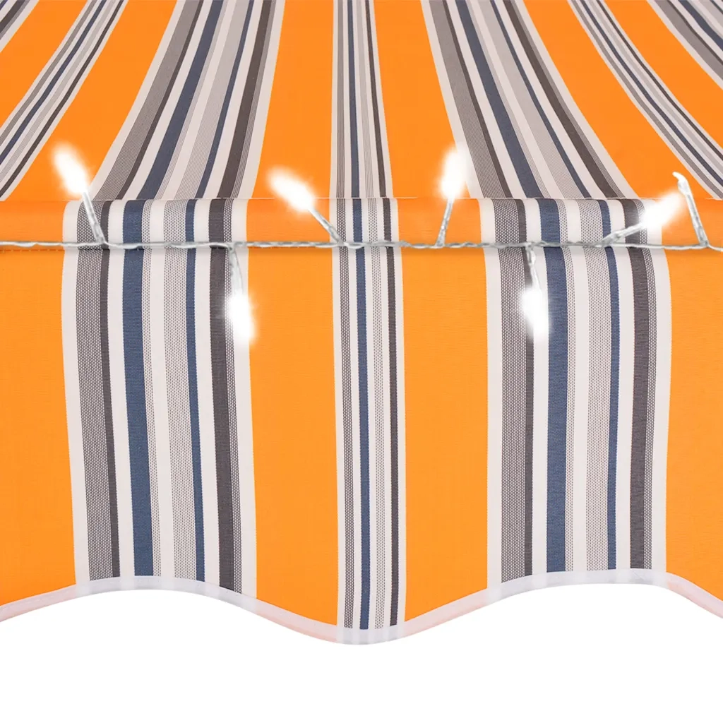 Tenda da Sole Retrattile Manuale con LED 250 cm Giallo e Blu cod mxl 9067