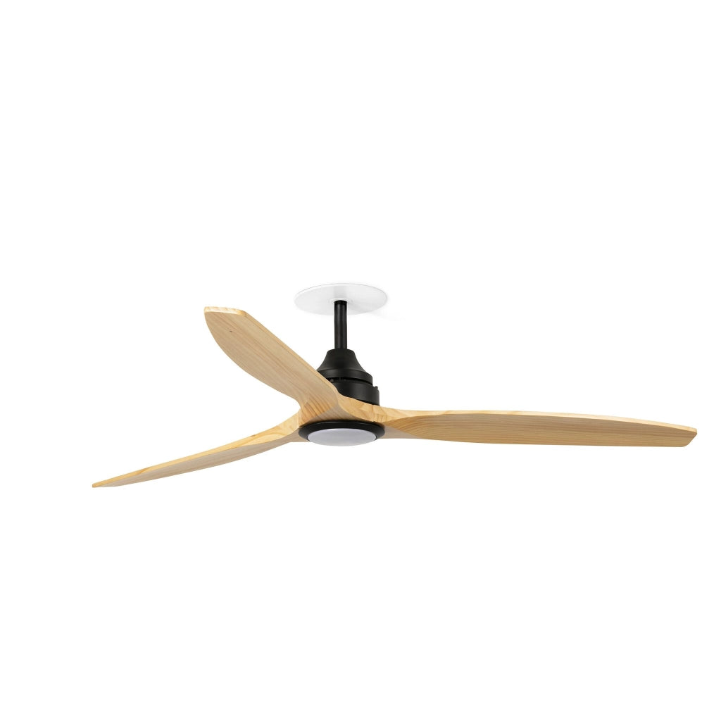FARO Ventilatore a soffitto Alo DC Ø1520 mm Nero pale in pino LED integrato CCT regolabile 6 velocita funzione inversa compatibile TUYA per soffitti inclinati FARO-33719DCSRWT