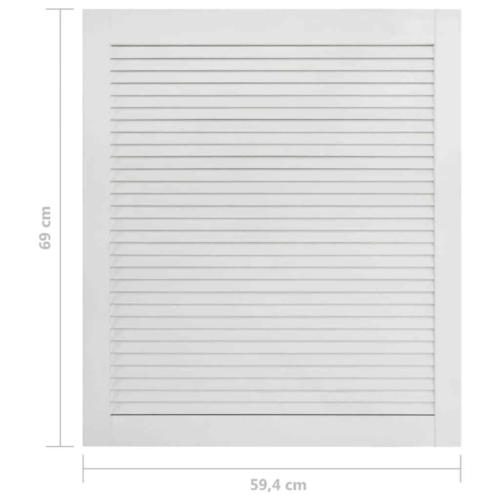 Porta a persiana in legno massello di pino 69 x 59,4 cm bianco 02_0003886