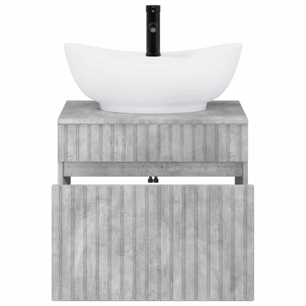 Set di mobili per il bagno Grigio Cemento Legno ingegnerizzato 3404313