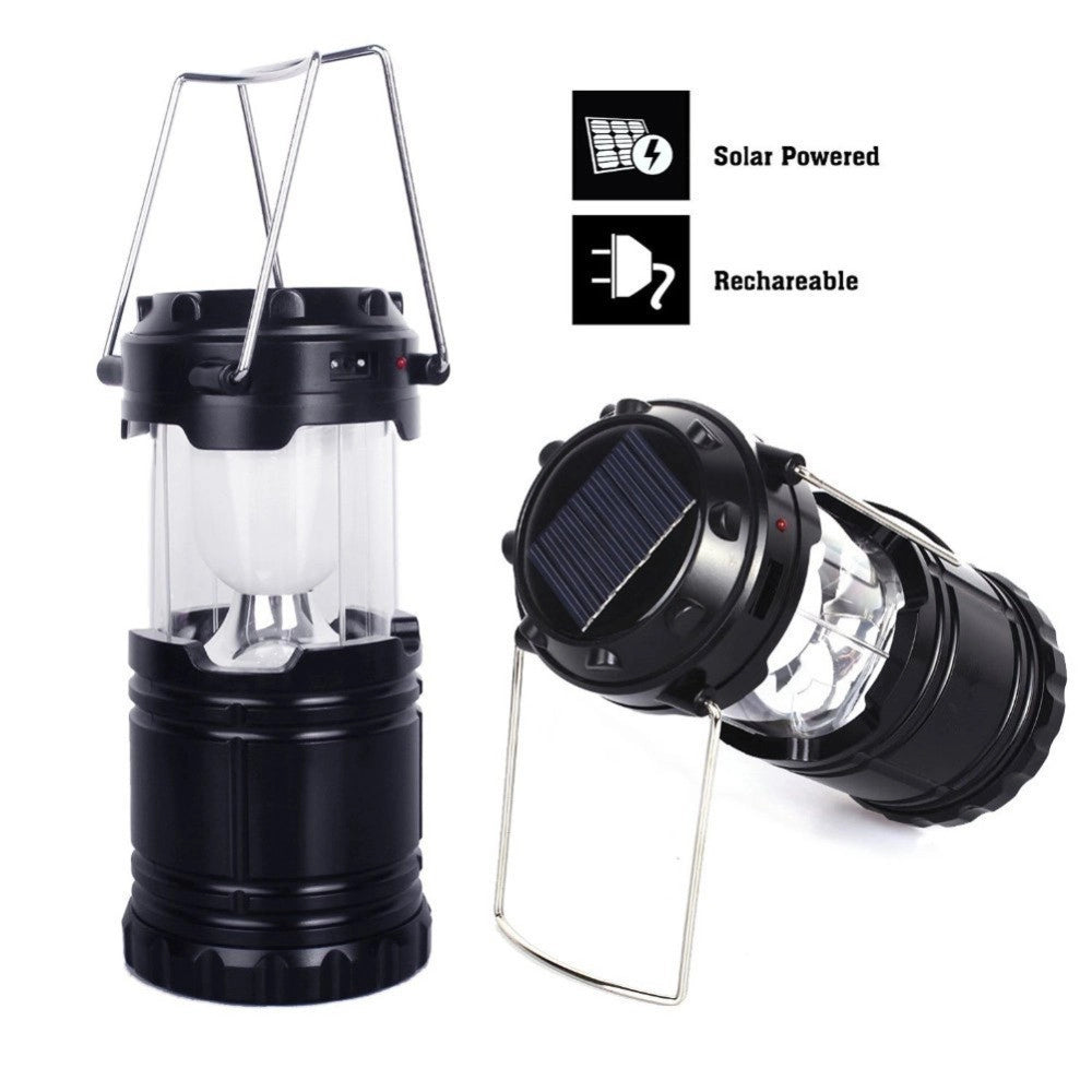 Trade Shop - Torcia Lanterna Portatile Led Campeggio Luce Bianca Emergenza Ricaricabil Solare -