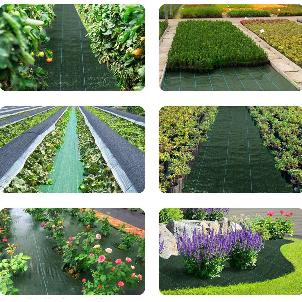 Telo Rotolo Pacciamatura da Giardino in Plastica 1x5m per Orto Verde