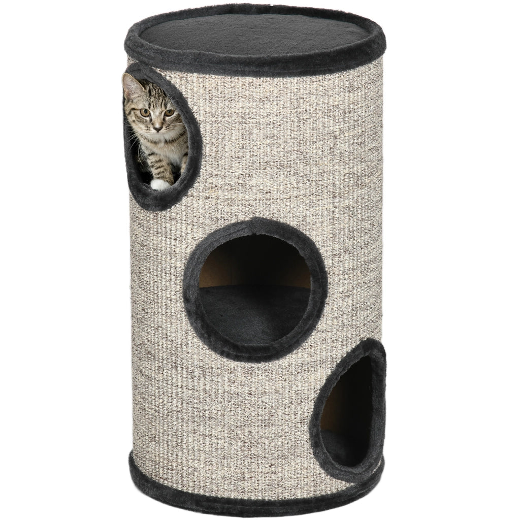 Tunnel Graffiatoio per Gatti ¨C zephmum ¨C Grigio Chiaro ?38x70cm