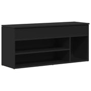 Panca Porta Scarpe | Scarpiera | Mobile per scarpe Nera 102x30,5x45 cm in Legno Multistrato