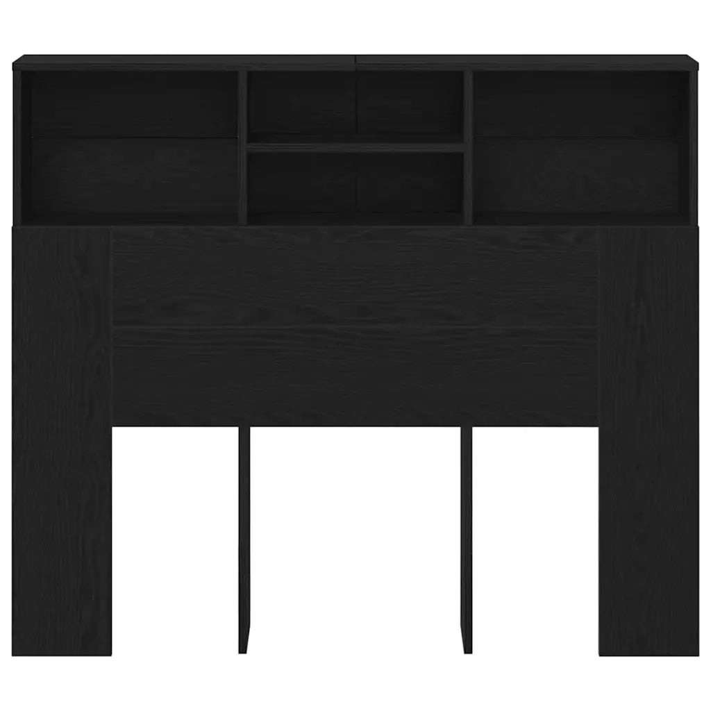 Testata del letto-Testiera con Contenitore Rovere Nero 120 x 19 x 103,5 cm