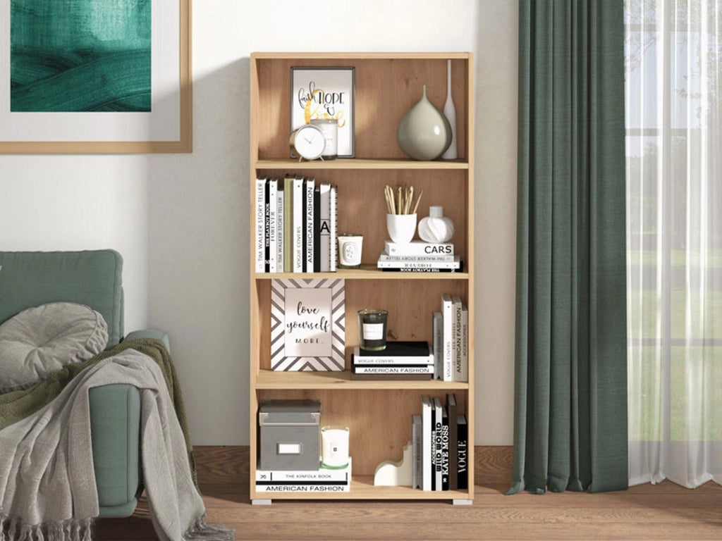 Biblioteca Prisco, Libreria 3 Ripiani, 70x24.5x142h cm Marrone Rovere Nodi