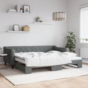 Divano Letto con Letto Estraibile Grigio Scuro 90x200cm Tessuto 3197427