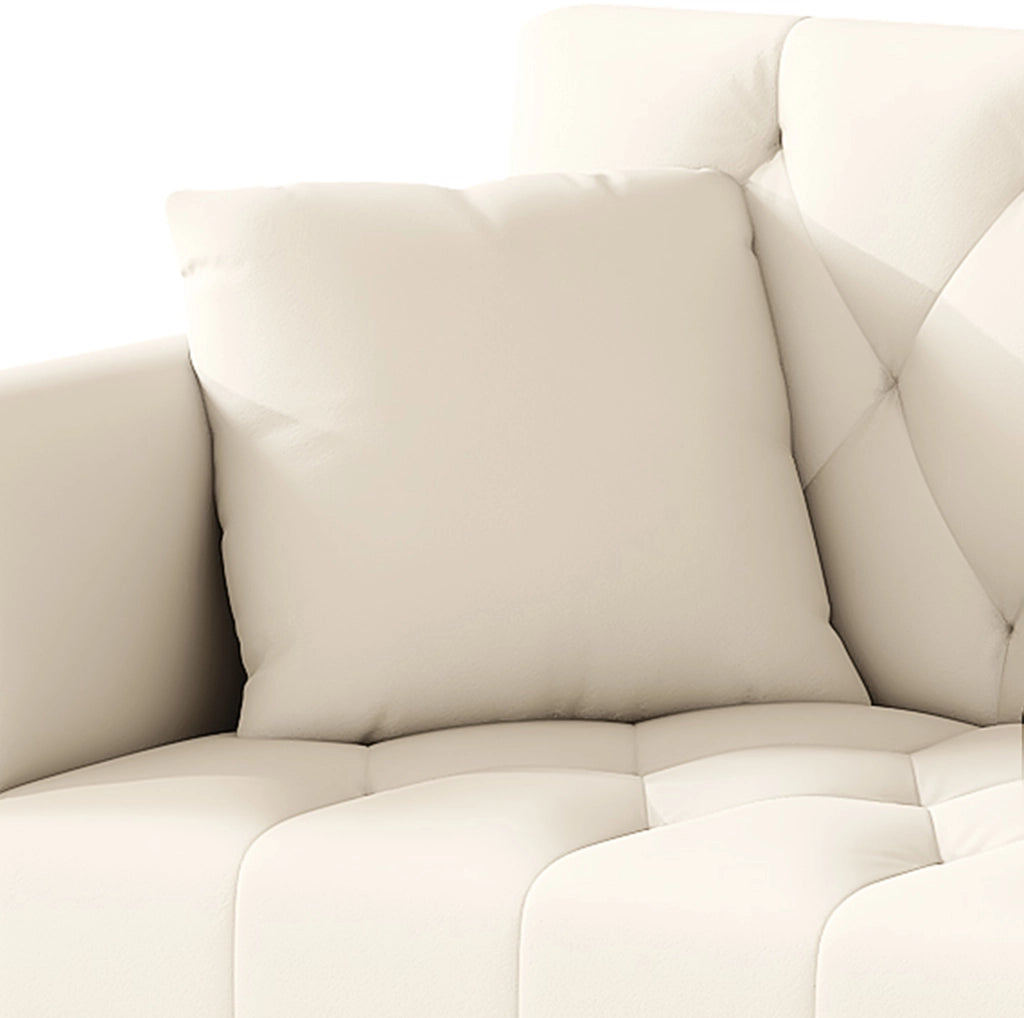 Divano letto 175x80x73.5 cm con schienale regolabile; portabicchieri; velluto beige