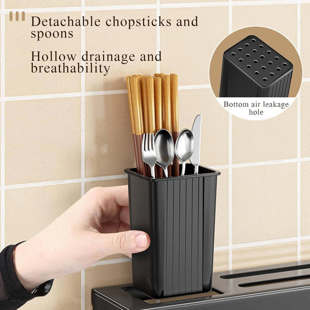 Trade Shop - Portacoltelli Da Parete Multifunzione Portautensili Oggetti Da Cucina Organizer -