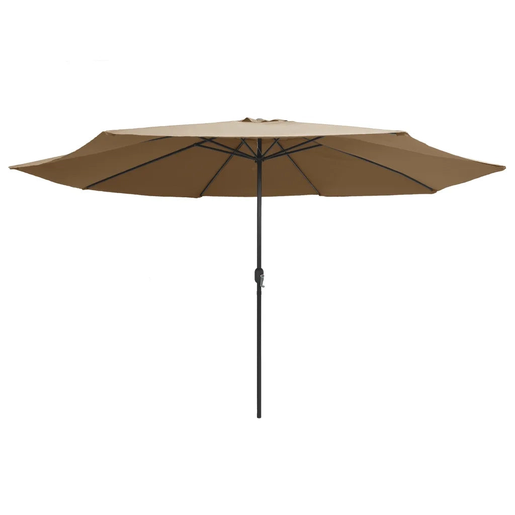 Ombrellone da Giardino con Palo in Metallo 390 cm Tortora 47381