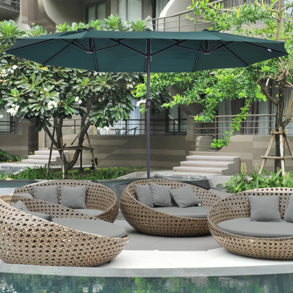 Sonnenschirm da balcone con manovella ¨C zephmum ¨C 455x265 cm, verde scuro