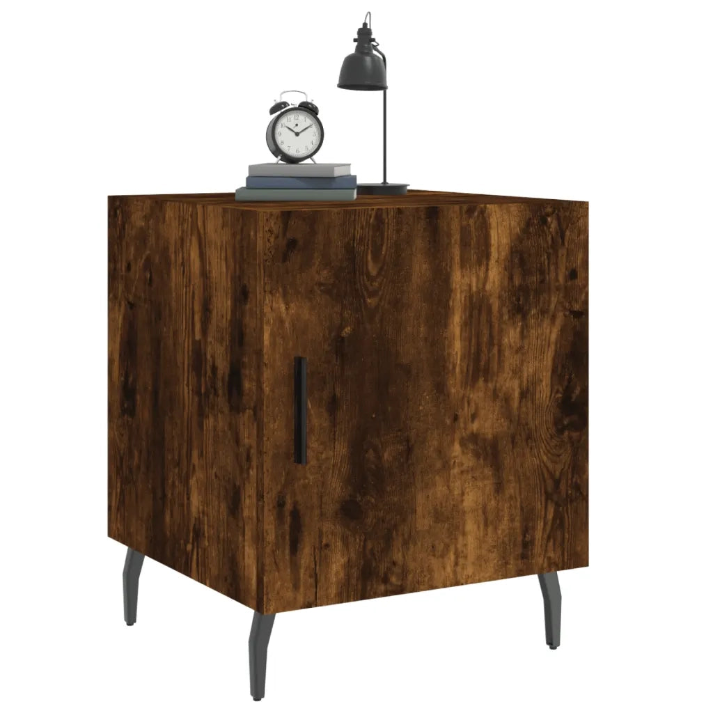 Comodini 2 pz Rovere Fumo 40x40x50 cm in Legno Multistrato 827607